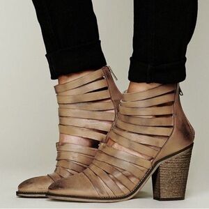 Free People Hybrid Strappy Leather Ankle Bootie